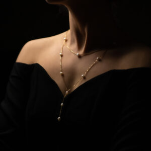 luna lariat necklace gold