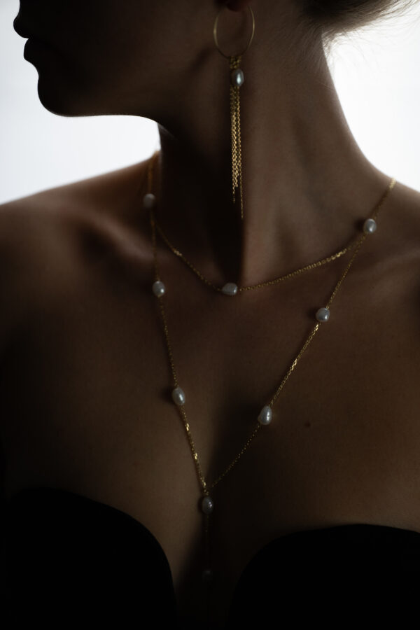luna lariat necklace gold