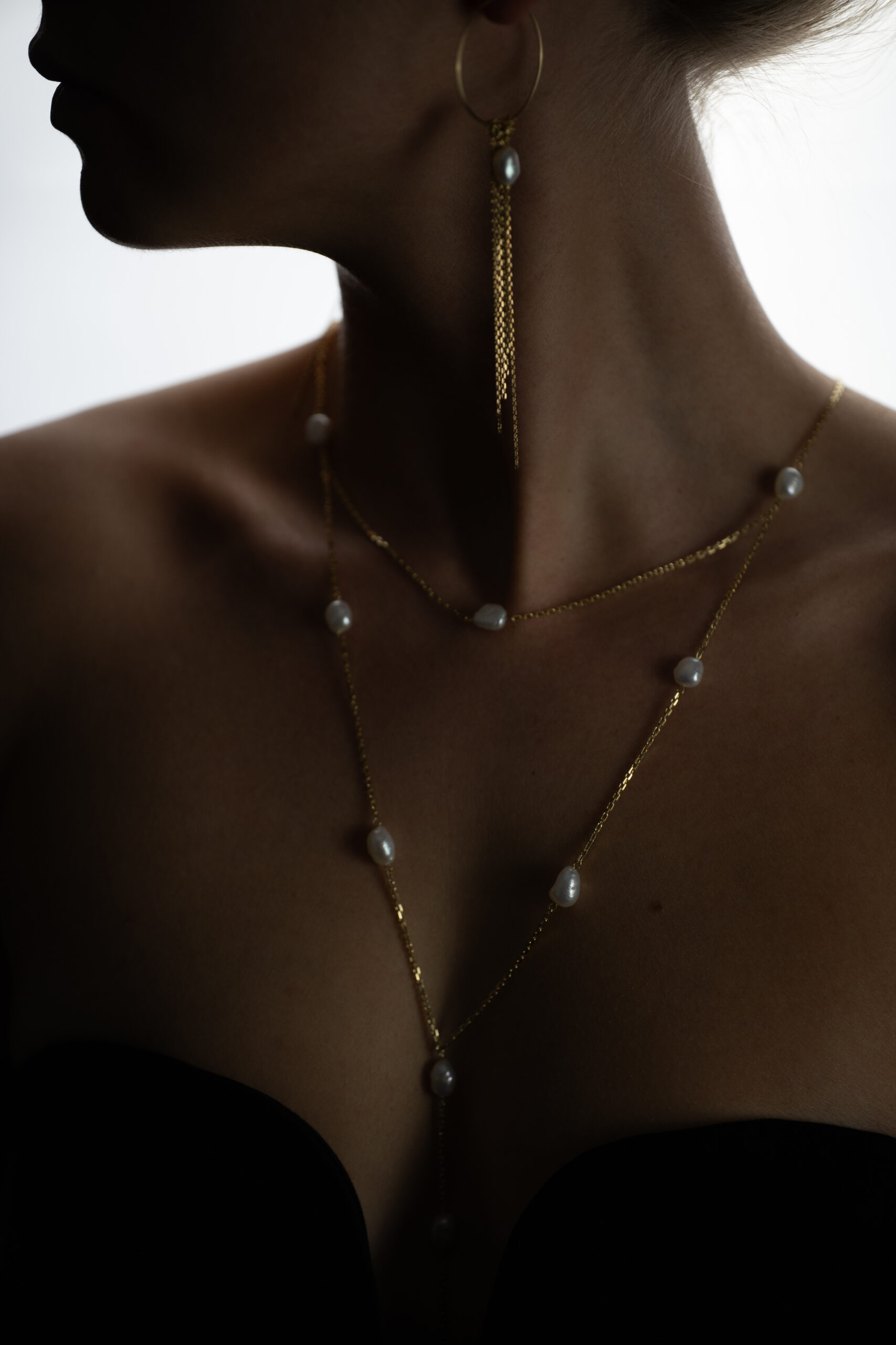 luna lariat necklace gold