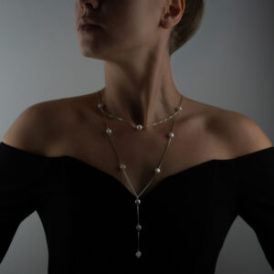 luna lariat necklace silver